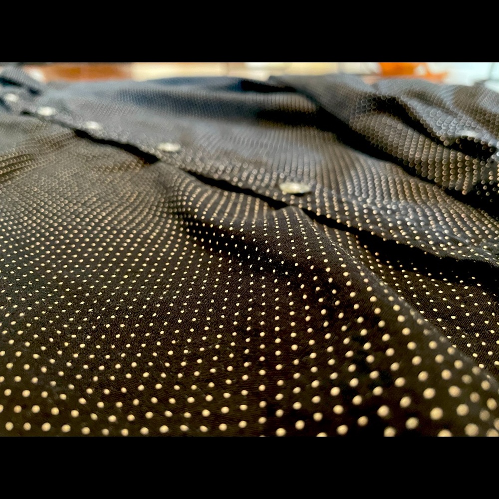 Tiny Polka Dot B&W Button Down Dress Shirt